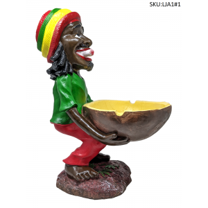 Large Jamaican Man Ashtray #1 [LJA1] - PICKUP ONLY 
